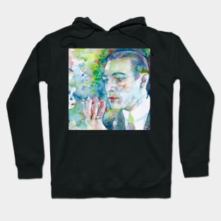 RUDOLPH VALENTINO watercolor portrait Hoodie